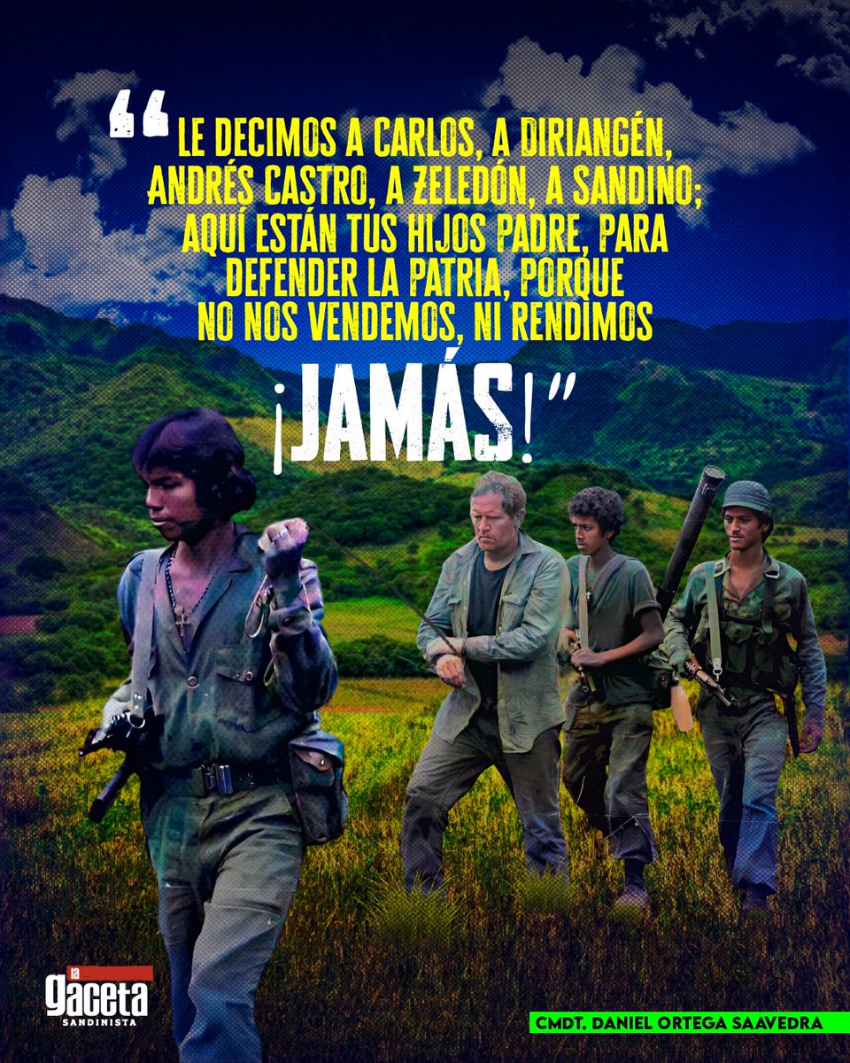 LaGacetaFSLN's tweet photo. 🇳🇮🔴⚫ Frase del Comandante Daniel Ortega, que retrata el respeto y compromiso con la lucha de valientes héroes y mártires, que ofrendaron su vida por la Patria Libre, Digna y Soberana. https://t.co/z1Vjlqc9eA