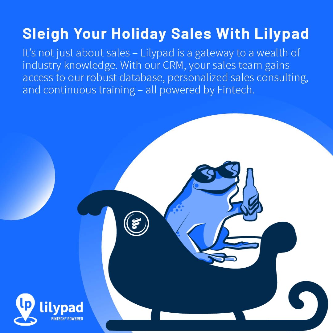 Lilypad CRM (@lilypadapp) on Twitter photo Sleigh your sales game this holiday season with Lilypad CRM! Our user-friendly platform is more than just a tool – it's your sleigh to success. When your sales team embraces Lilypad, you unlock access to our industry knowledge database, personalized sales consulting, and Sleigh your sales game this holiday season with Lilypad CRM! Our user-friendly platform is more than just a tool – it's your sleigh to success. When your sales team embraces Lilypad, you unlock access to our industry knowledge database, personalized sales consulting, and