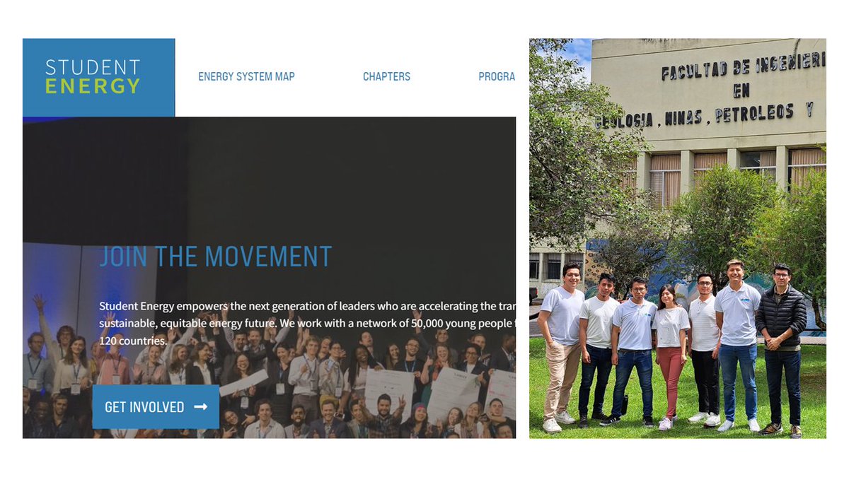 El <a href="/iih_uce/">IIH - UCE</a> y estudiantes de la @FigempaUCE crearon el primer capítulo estudiantil del Ecuador sobre energía en <a href="/studentenergy/">Student Energy</a> para  fortalecer las investigaciones de <a href="/lacentralec/">Universidad Central del Ecuador</a>.
<a href="/studentenergy/">Student Energy</a> aglutina 56 capítulos estudiantiles en 29 países a nivel mundial.