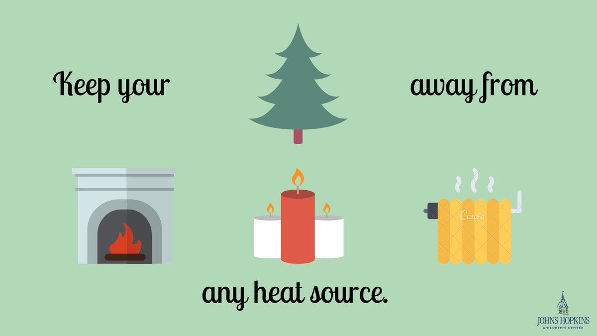Place Christmas trees away from fireplaces, radiators and other heat sources. Heated rooms dry trees out rapidly, creating fire hazards. #holidaysafety