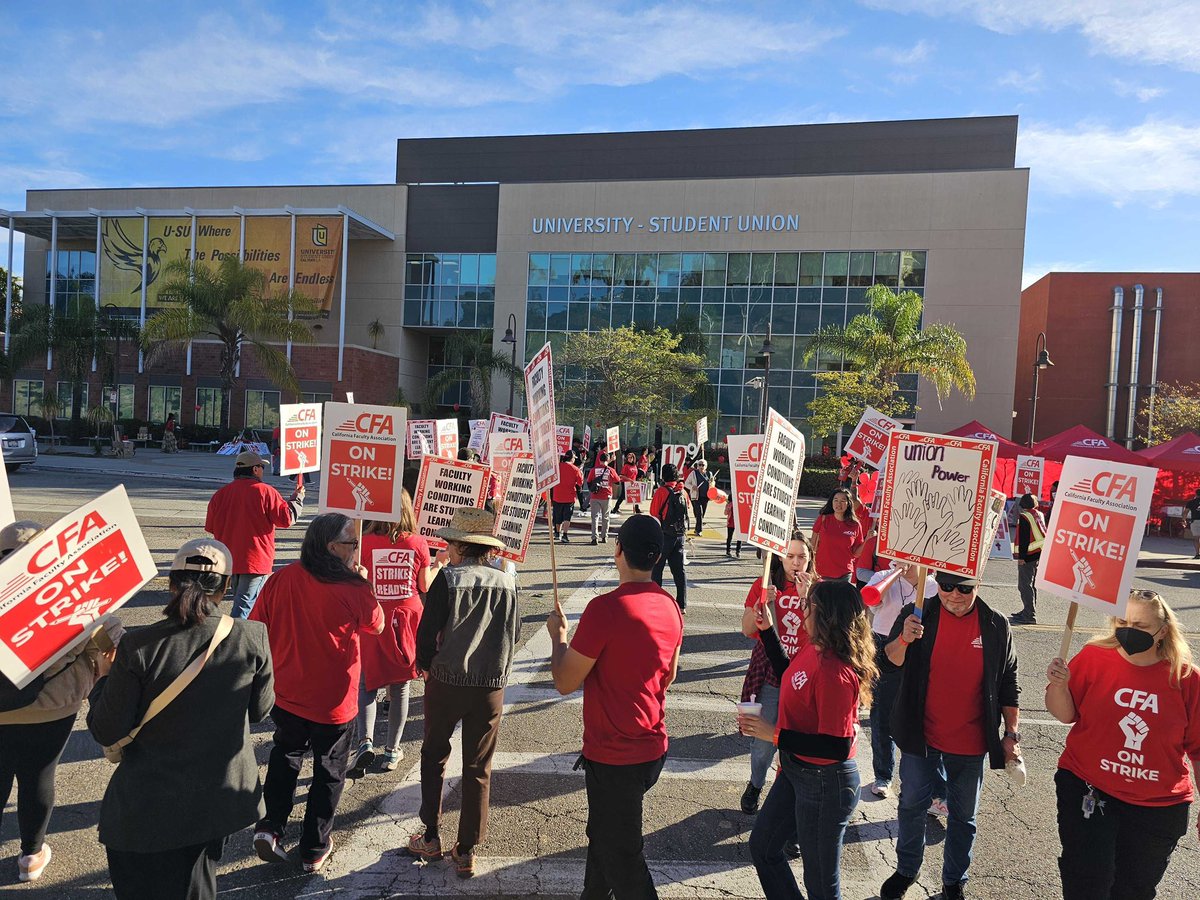 Day THREE! Join us at @CalStateLA on the picket lines with faculty, staff and students to demand the @calstate take our proposals seriously! #TimeFor12 #CFAFacultyRising