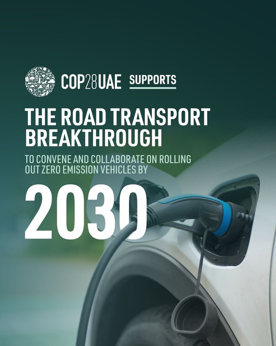 The Road Transport Breakthrough drives people and planet towards a just, clean and accessible mobility system for all. #COP28 #ClimateAction