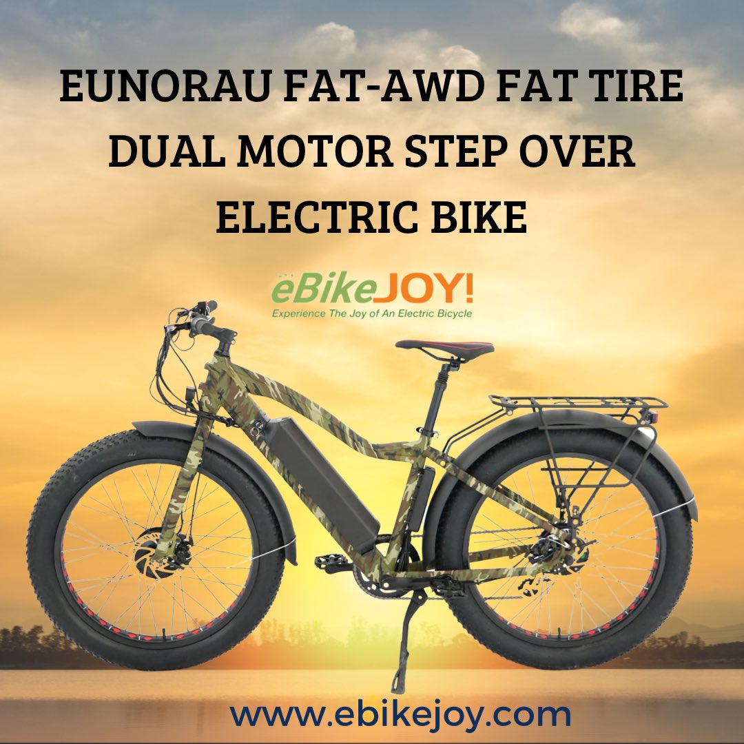 eBikeJOY's tweet photo. 🤩Are you ready to elevate your outdoor adventures to new heights? 

▪️Look no further than the Eunorau FAT-AWD Fat Tire Dual Motor Step Over Electric Bike, a true game-changer in the world of hunting electric bicycles. 

🌐 https://t.co/OIhoRopsE5 

#electricbike #etrike https://t.co/24jSDIiYsH