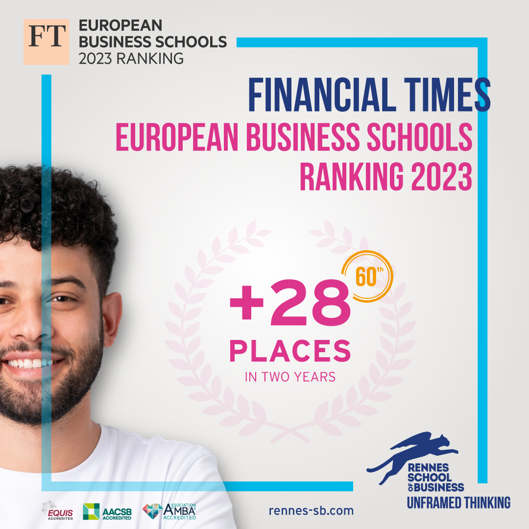 ✅ se placer en 60ème position parmi les Ecoles de Management Européennes selon le <a href="/FinancialTimes/">Financial Times</a>, ce qui représente une progression de 28 places en 2 ans;