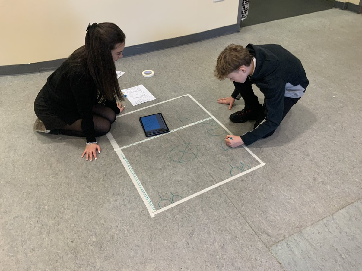 CHS_Technical's tweet photo. S3 future architects assemble! 👩🏼‍💻

Today’s lesson was based around scale &amp; dimensions within floor plans - pupils had to convert sizes and apply this by measuring and taping out their floor plans. 

We then used markers to show different elements of the room with BSI symbols ☺️ https://t.co/AFXlUV2MNs