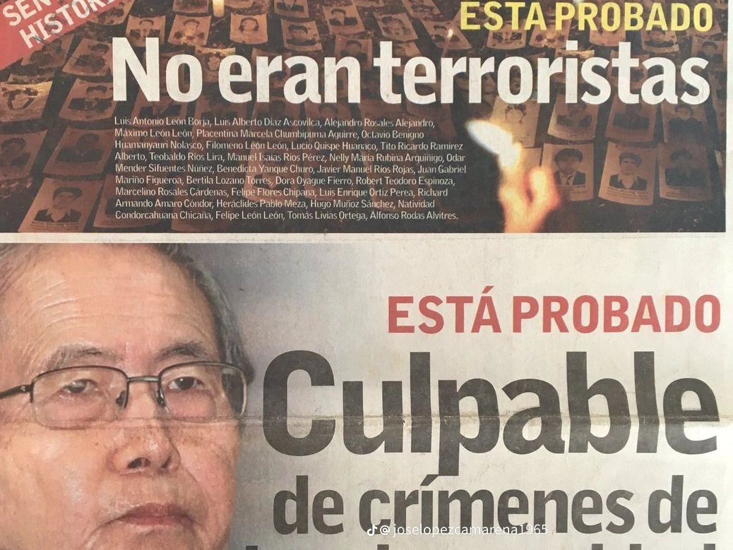 VaniaYabarG's tweet photo. Cantuta no se olvida,Barrios Altos no se olvida,Fujimori debe quedarse en la cárcel y cumplir su condena
¿Quién tuvo piedad por los inocentes asesinados?
¿Qué Fujimori está viejo y no hay que tenerle rencor?
¡HAY CUERPOS QUE AÚN NO APARECEN!
Que no te cuenten mal la historia. https://t.co/n2FCWZSTw6