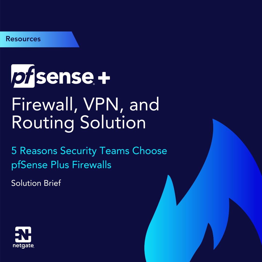 NetgateUSA's tweet image. Secure your business network with #Netgate #pfSensePlus Software. Open-source strength, flexible deployment, proven success, enterprise-ready, and unbeatable ROI. Explore our Resources for why savvy security teams trust us!

👉 hubs.ly/Q02cbn750