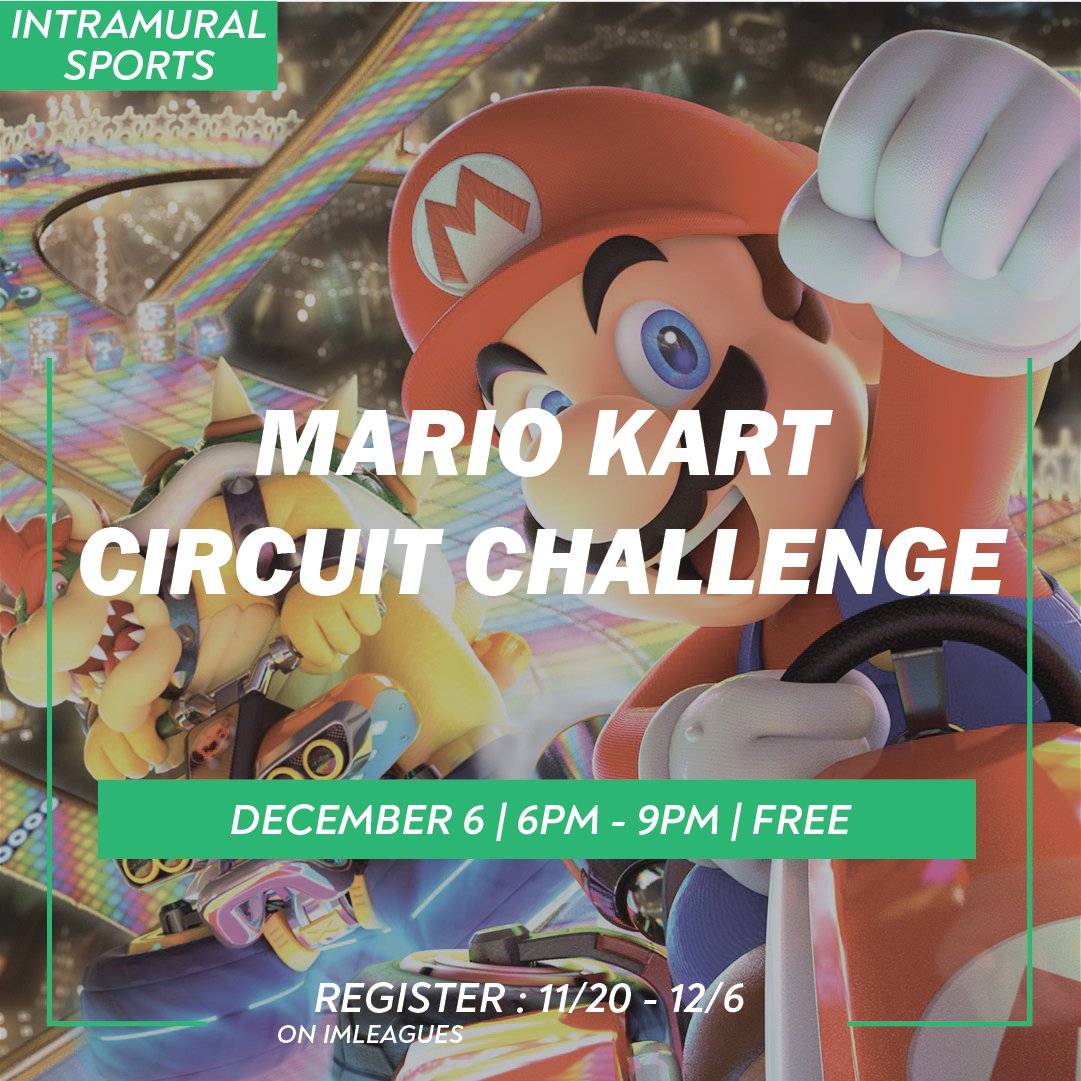 UNTRecSports's tweet image. Ready, set, go! 🏁 Join us for an epic Mario Kart competition that'll have you on the edge of your seat! 🎮🥇 Get your engines revving and unleash your inner racer. Who's ready to dominate the tracks? 🌟 #MarioKartCompetition #GameOn #RaceToWin  #GetReadyToRace  #VroomVroom