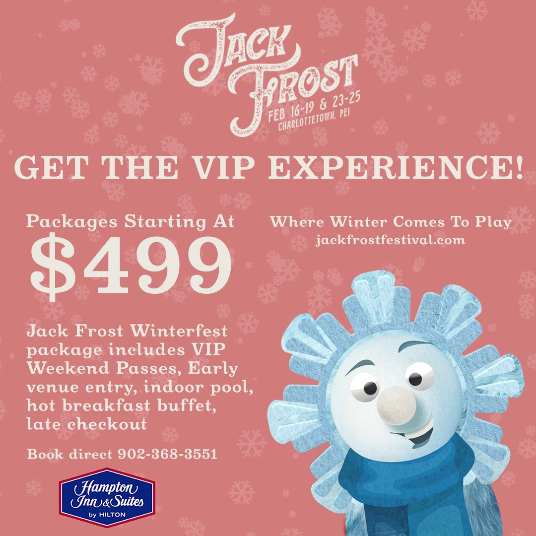 JackFrostFest's tweet photo. Create family memories with the Jack Frost Winterfest VIP Hotel Package at participating Charlottetown hotels. 

❄️Canada’s Best Inn Value
❄️Delta Hotels Marriott Prince Edward
❄️Hampton Inn and Suites
❄️Holiday Inn Express and Suites 

And more ➡️ https://t.co/XEqHfoww4I https://t.co/9er9QAicp0
