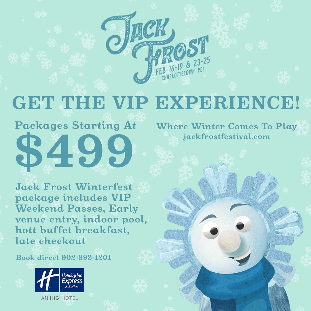JackFrostFest's tweet photo. Create family memories with the Jack Frost Winterfest VIP Hotel Package at participating Charlottetown hotels. 

❄️Canada’s Best Inn Value
❄️Delta Hotels Marriott Prince Edward
❄️Hampton Inn and Suites
❄️Holiday Inn Express and Suites 

And more ➡️ https://t.co/XEqHfoww4I https://t.co/9er9QAicp0