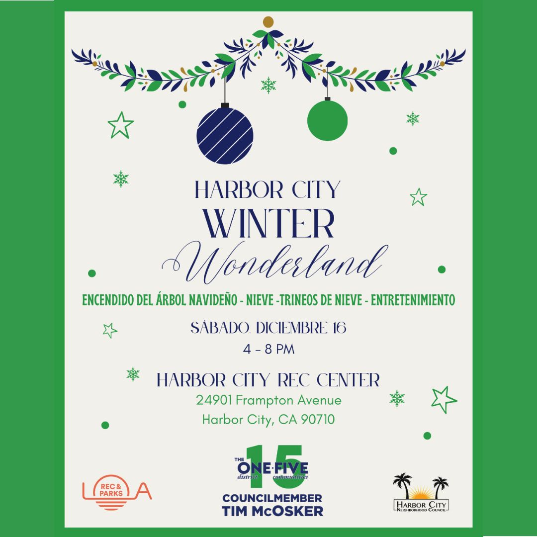 LACityParks's tweet photo. You're invited to Harbor City Rec Center's ❄️Winter Wonderland❄️on Saturday, December 16th, from 4-8pm! We will have a Tree Lighting Ceremony, Snow Sledding & Entertainment!
#lacityparks #parkproudla #everythingunderthesun #snowsledding #winterwonderland #holidayevents https://t.co/sFD4XqVhH3