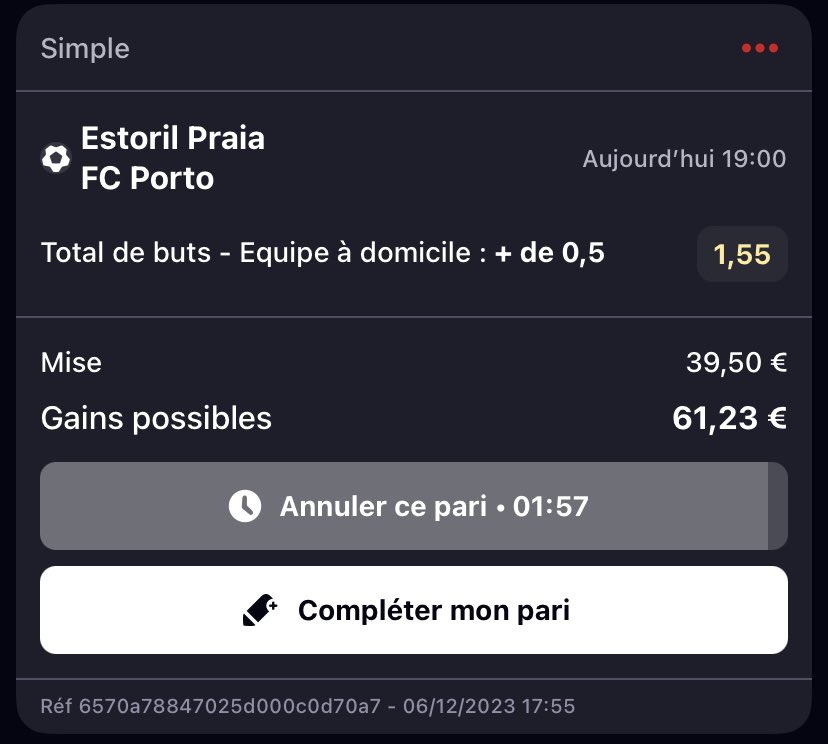 EPronostique's tweet photo. 3eme try de la semaine ! (X11 validé sur le première essaie 25€ —> 275€✅)
Montante spéciale Noel 🎅
Étape 2 ⏳
+0,5 but Estoril @1,58
Étape 1 : 25€ —>39,50€✅
Étape 2 : 39,50€ —> 61,23€
#TeamParier https://t.co/Dp6GeV3OGb