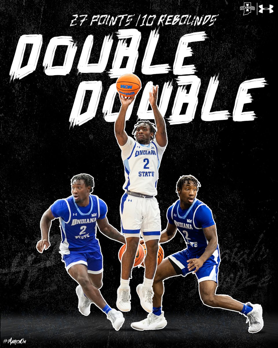 IndStBasketball's tweet photo. What a night for #⃣2⃣

- First D1 double-double
- Season-high in points
- Career-high in rebounds

#MarchOn | #Kaizen https://t.co/7IOSJQpdgf