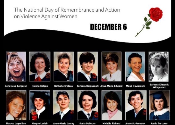 Remembering the horrific loss of these students. 34 years ago they were murdered simply because they were women.  
#MontrealMassacre