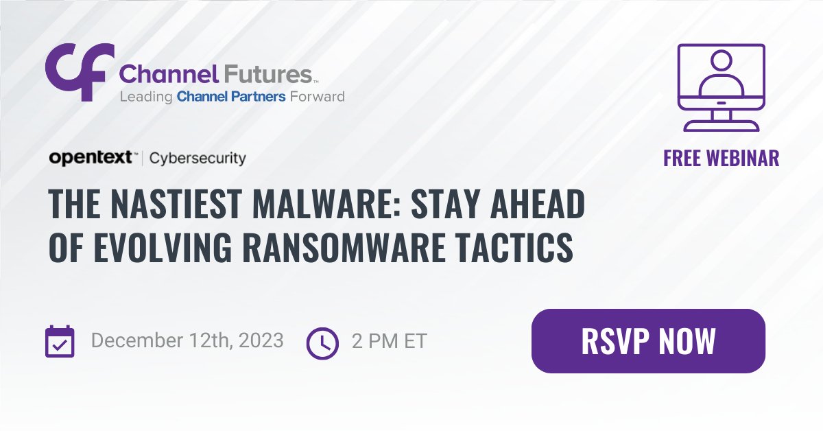 📣 NEW WEBINAR Join @OpenText next week on December 12th to examine the year’s biggest cybersecurity attacks and learn which malware and ransomware threats pose the biggest threat to businesses! Spots are limited! Register now >> spr.ly/6010RyTqi #Cybersecurity