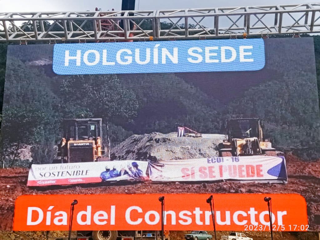abelpalmero1's tweet photo. #Cuba: Desarrollado en la Presa #Levisa #Mayarí, Acto Nacional por el Día del Constructor y #HolguínSí resultó provincia Sede. #FidelPorSiempre. https://t.co/jfPpSKNIS5