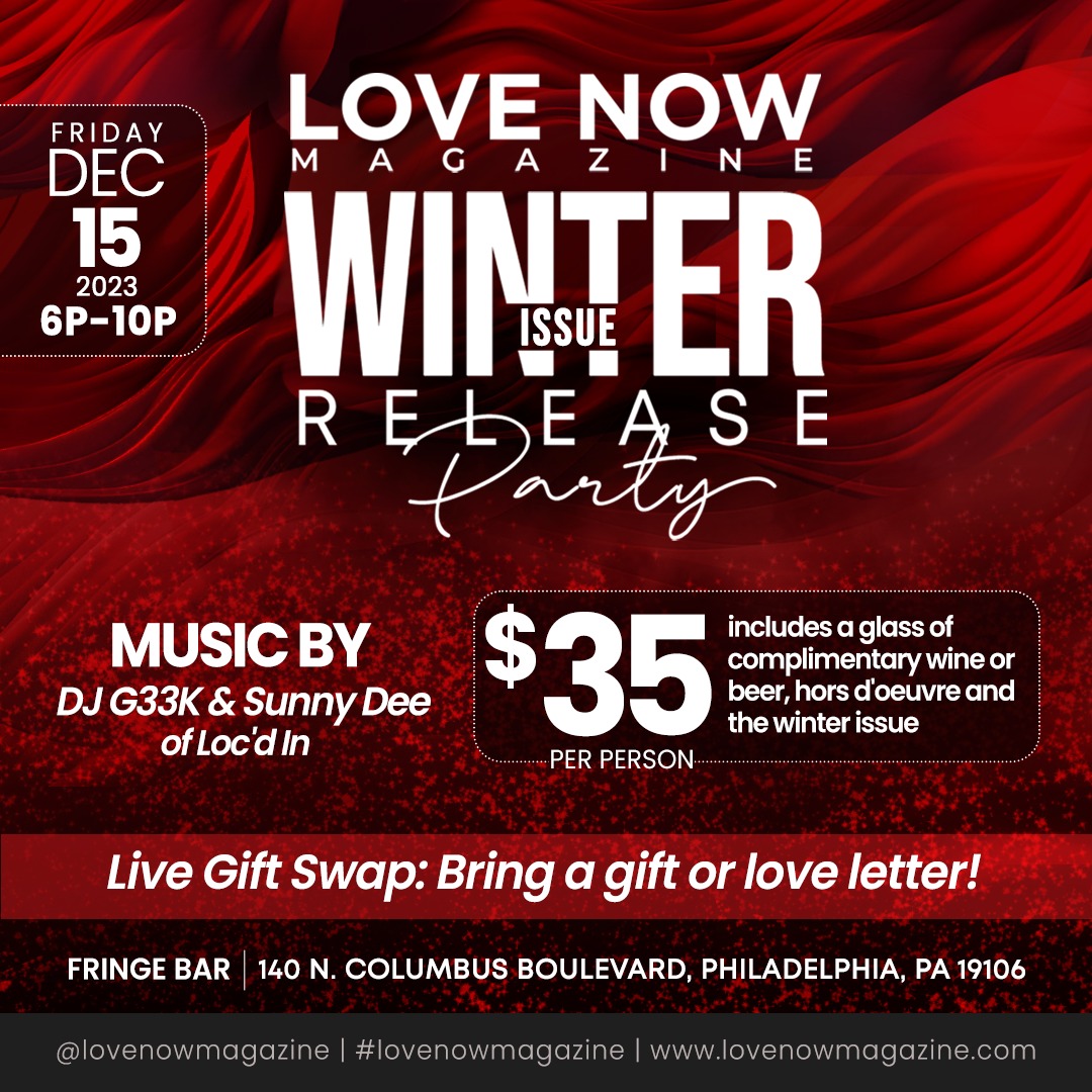 We're joining @LoveNowMedia next Friday, December 15, for their Winter Issue Release Party, and you're invited! Dress in your holiday best and enjoy live music, hors d'oeuvres, and your copy of the winter issue. 

Get your tickets at bit.ly/3NbOtfq before it's too late.