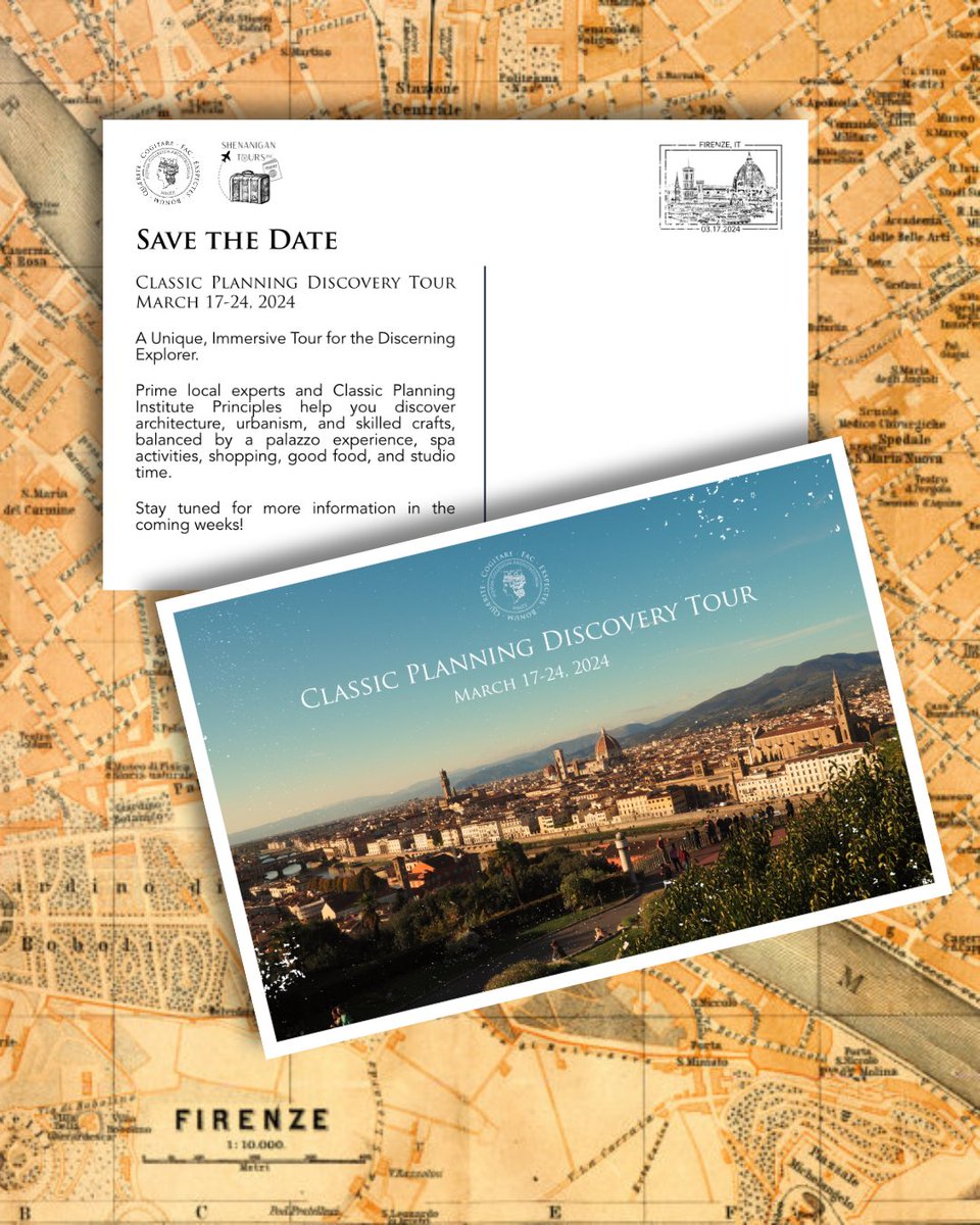 Nir_Buras's tweet image. We&apos;ve got something special planned at the CPI for March 17-24, 2024! More to be announced soon!

#classicplanning #florence #classicalarchitecture #traditionalarchitecture #tourism