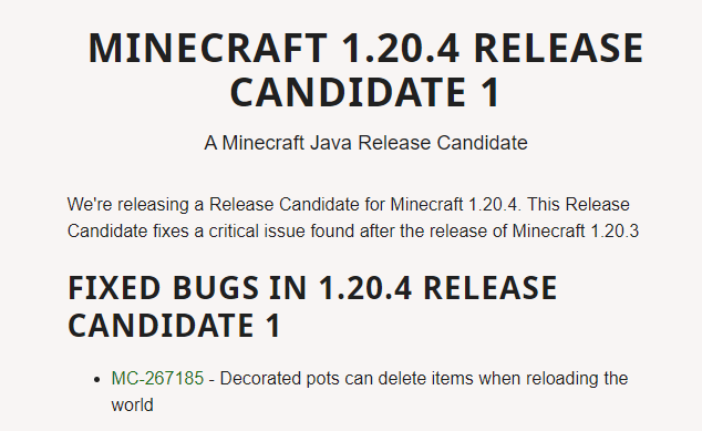 Minecraft Java Edition 1.20.4