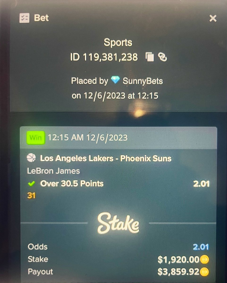 sunnydaysbets's tweet photo. Nice winner, a quick double up. More winners on the way. #apebets #pickwinners https://t.co/GT4vmyEcgR