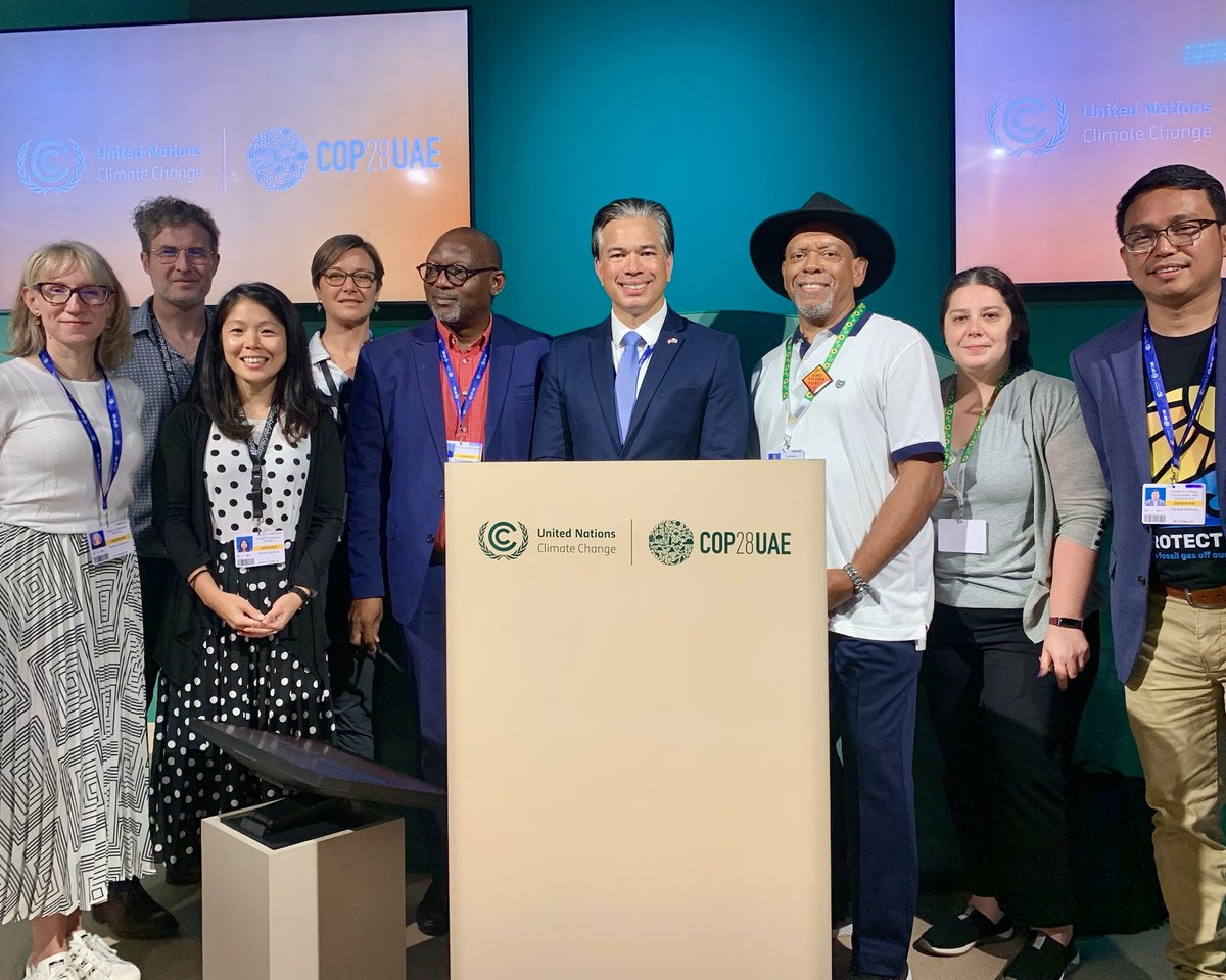 AGRobBonta's tweet photo. Meeting with organizers, policy experts, lawyers, and scientists from across the globe at #COP28.

Every city, state, and nation has to be dogged in our efforts to tackle the climate crisis through every avenue.

In California, we are. https://t.co/67iNZ998RY