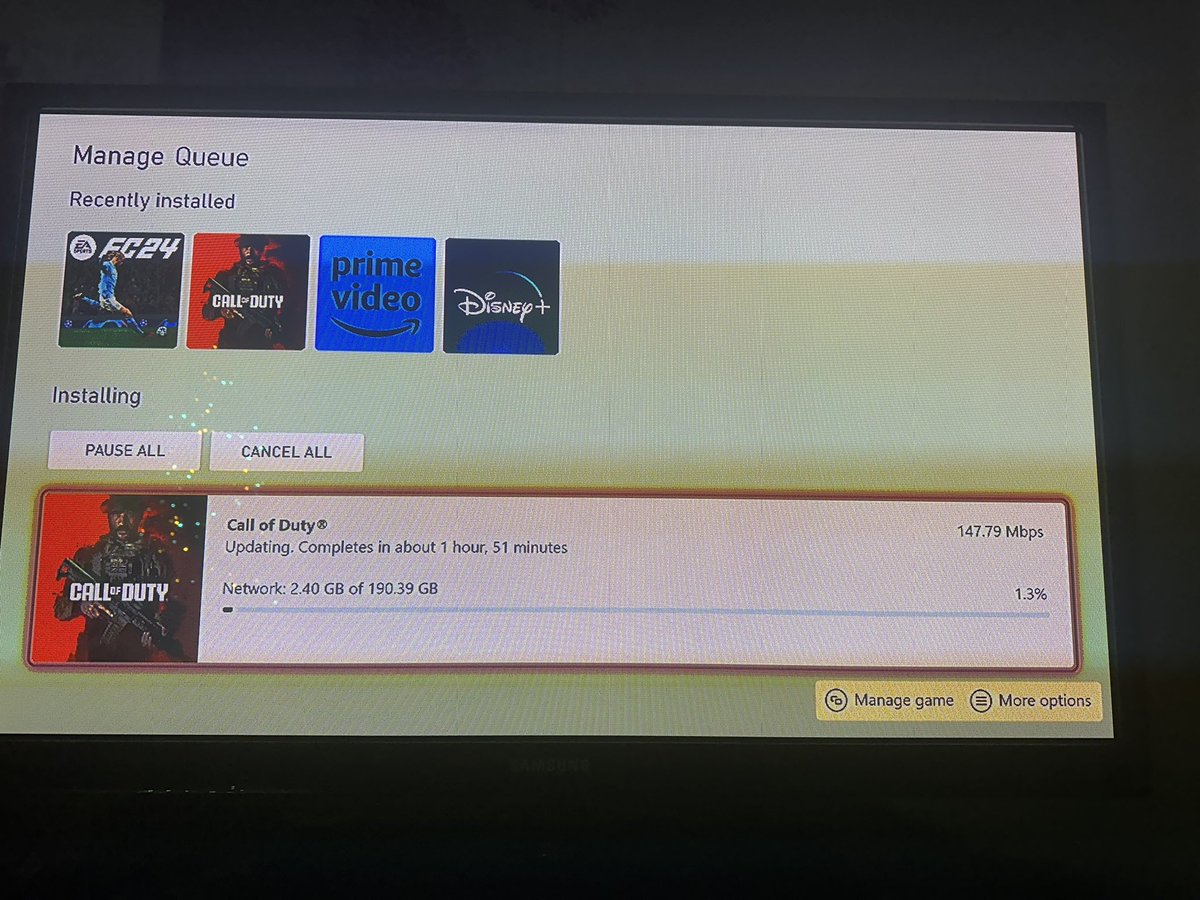 Doran_Dean's tweet photo. @charlieINTEL why update so big on Xbox https://t.co/pqikSAUPMr