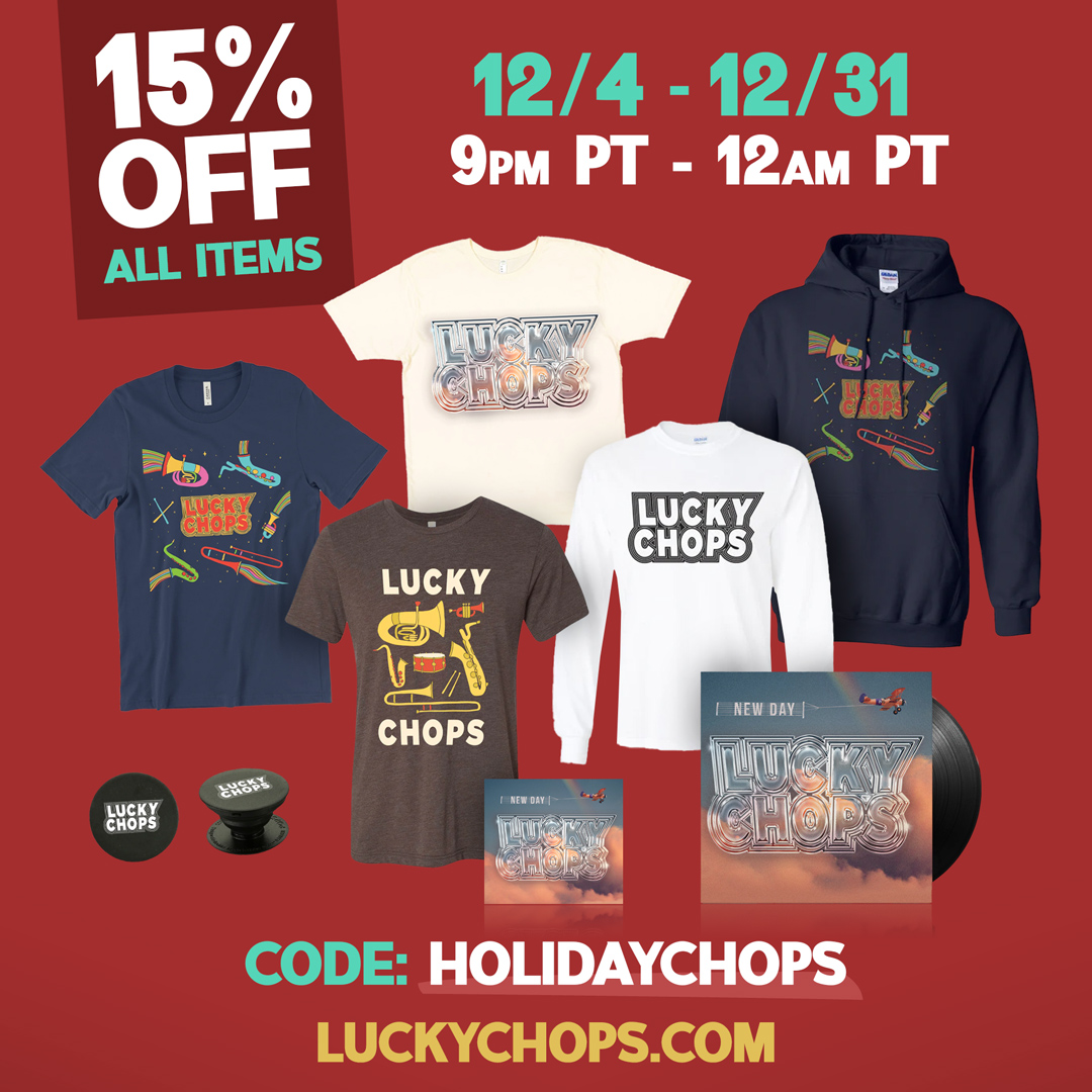 'Tis the season for Chops swag which means our annual Chop Shop holiday sale is upon us! Click on the link below to get 15% off at our Bandwear online merch store. Hope you all have a great holiday season filled with love, joy and brass music! bit.ly/3teuq9j