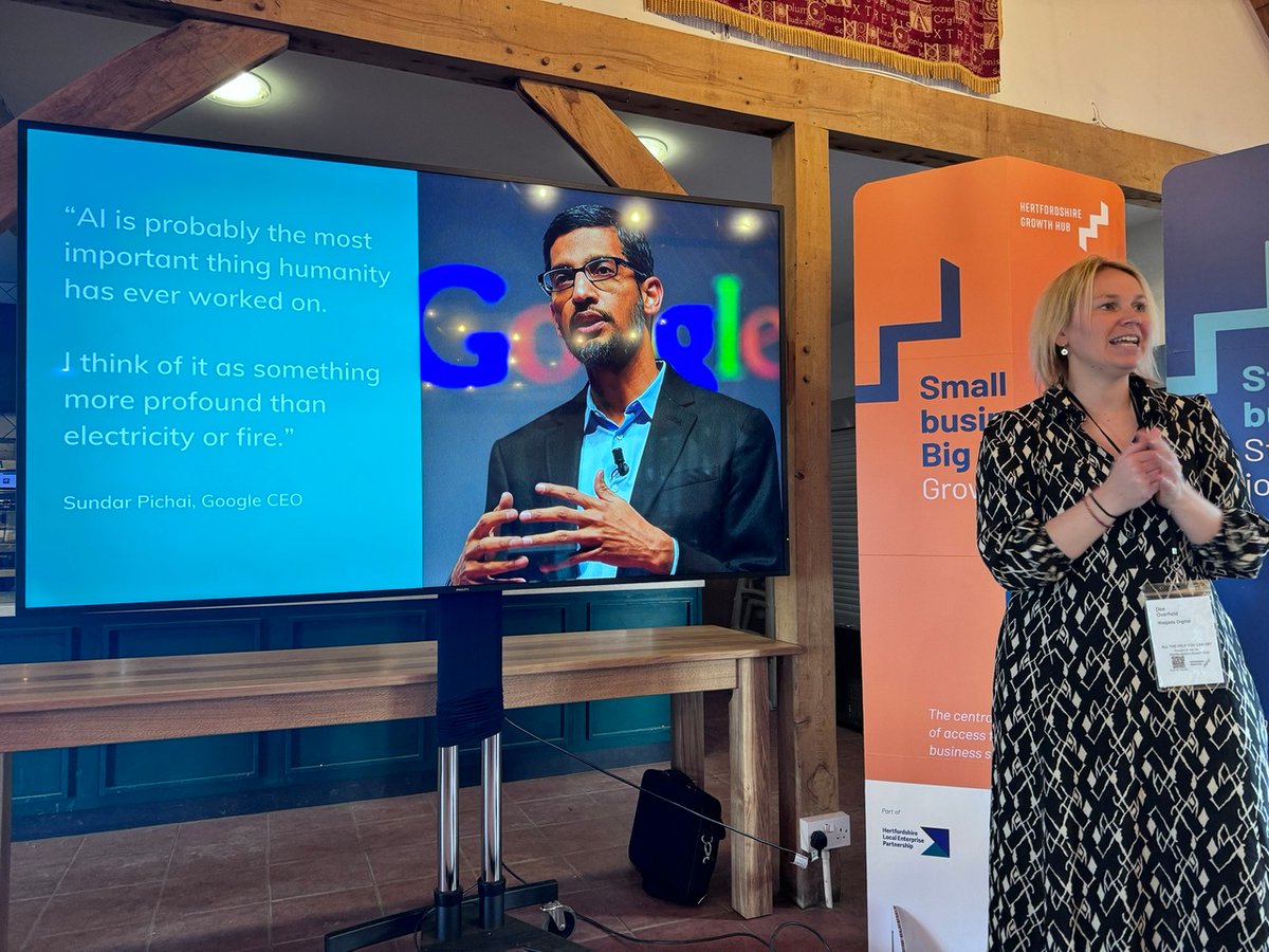 Our Head of Digital, Dee, enjoyed sharing valuable #AI insights at @HertsGrowthHub's #AllTheHelpYouCanGet Business Support Show today. 

It was great to connect with so many passionate business owners and enjoy a mince pie together. 🎅

#aimarketing #businessgrowth