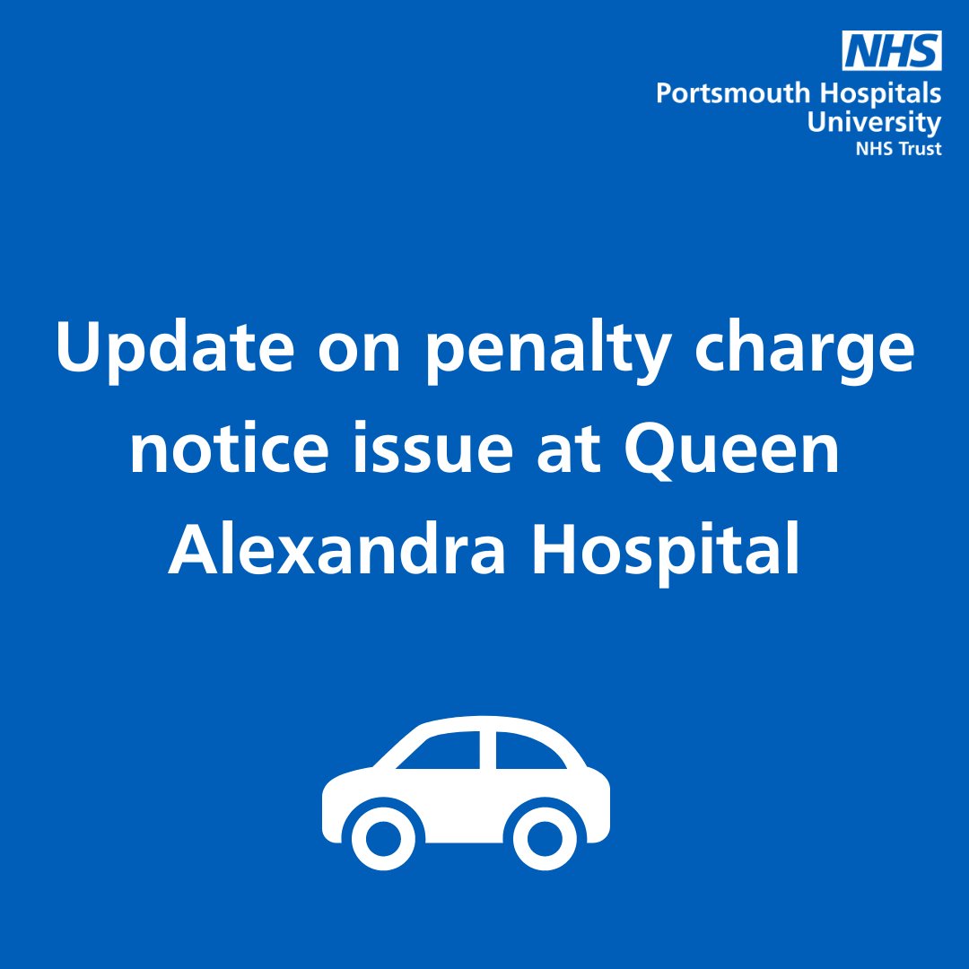 Portsmouth Hospitals University NHST (@phu_nhs) on Twitter photo Following an error with the issuing of penalty charge notices (PCNs) for people parking on the Queen Alexandra Hospital site, please see our website for more information - porthosp.nhs.uk/news/informatiโฆ Following an error with the issuing of penalty charge notices (PCNs) for people parking on the Queen Alexandra Hospital site, please see our website for more information - porthosp.nhs.uk/news/informatiโฆ