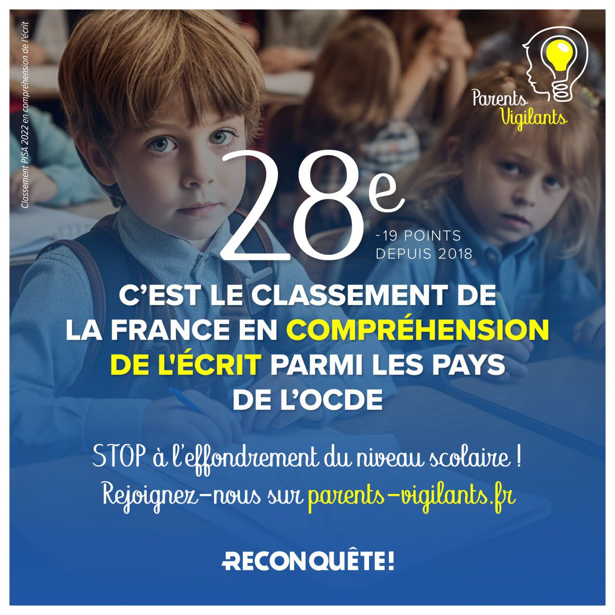 🟡 Refusez l’effondrement du niveau scolaire !

Rejoignez-nous pour sauver l’école : parents-vigilants.fr

#ProtegeonsNosEnfants