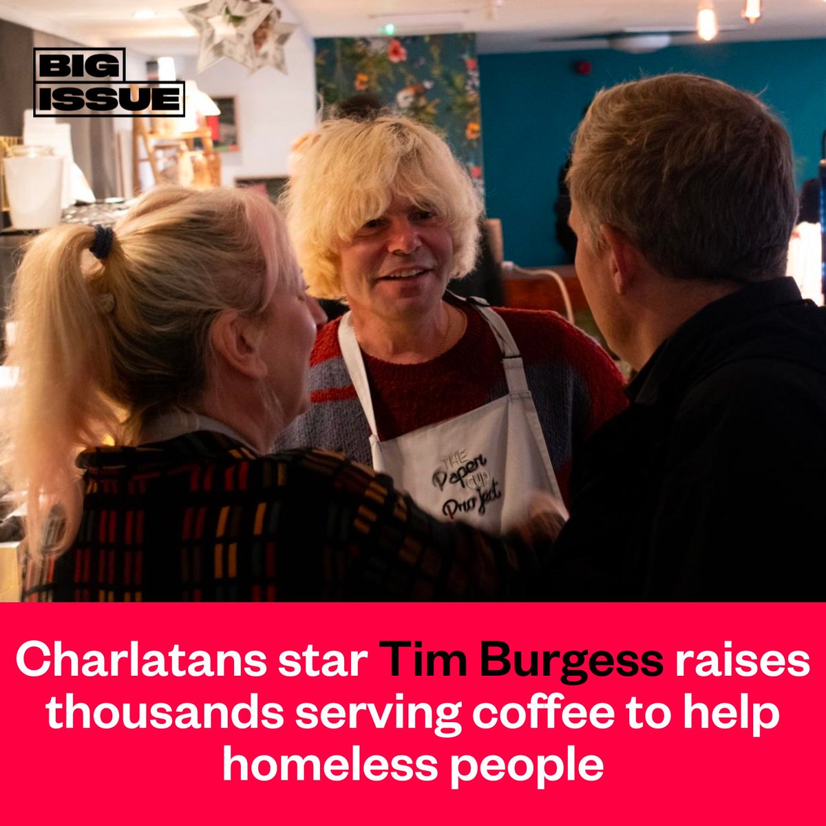 @Tim_Burgess's stint as a barista at Paper Cup Coffee in Liverpool saw more than £2,000 in donations flood in with 311 coffees paid forward for people experiencing homelessness ☕️ More here 👇 bigissue.com/news/housing/c…