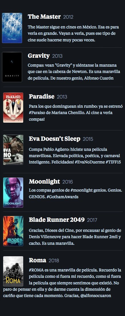 gaelgarciadaily's tweet photo. @Carlos_Film Films Gael García Bernal has recommended on twitter @gaelgarciab #filmtwitter #filmrecs #letterboxd
tweets included https://t.co/MKA0NYbsCh