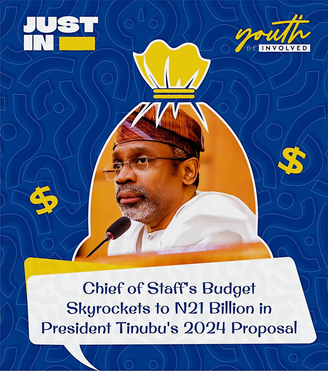 President Tinubu's proposed 2024 budget allocation of N21 billion for the Chief of Staff position has ignited widespread scrutiny and debate. 

#politics #news #tinubu #tinubu2023