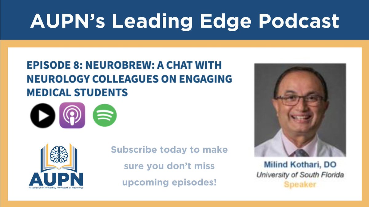 Drs. Milind Kothari and Robert Pascuzzi had a dynamic discussion about creating a remarkable educational environment for medical students and residents in our latest Leading Edge #podcast episode. 

aupn.org/i4a/pages/inde…

#neurology #medicaleducation #podcasts