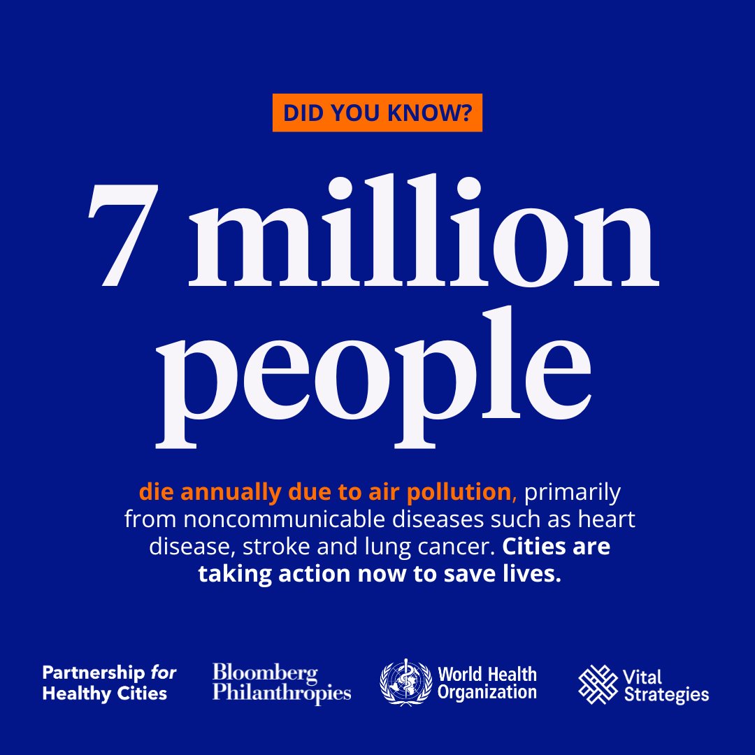 #AirPollution kills.

Mayors from across the world call on cities to adopt effective air monitoring programs and use data to improve health conditions to save lives.

Read the #cities4health statement: bit.ly/47ONnP1