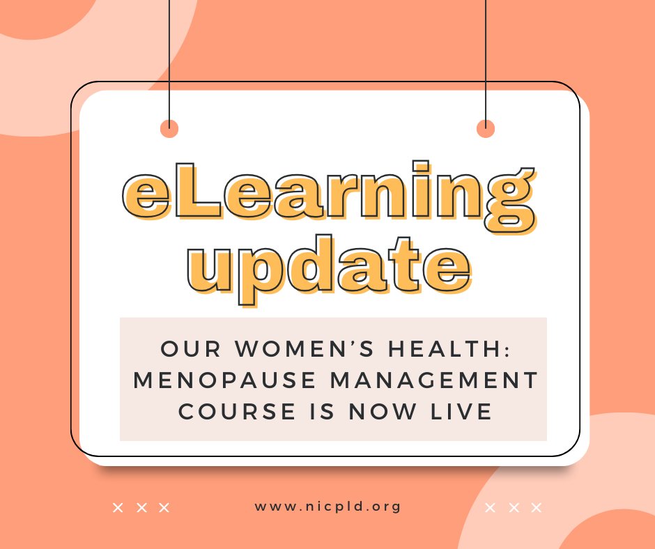 NICPLD1's tweet photo. Our new 2023 Women’s Health: Menopause Management is now LIVE 🥳

Covering HRT shortages &amp; equivalent doses, advice on testosterone gel &amp; Bio-identical HRT use, selection of appropriate HRTs including for migraine, &amp; high-risk conditions.

Find out more at https://t.co/oy4B7vXI4d https://t.co/OCgcebodEN