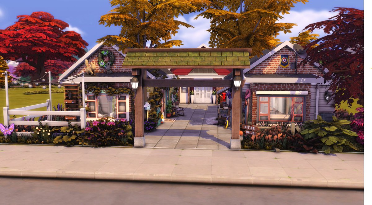 Charee991's tweet image. I finished my latest rental lot just in time for the pack release🤗 I'm so proud of this build! 

Highland Rentals -- 3 homes, each with their own outdoor spaces and a communal space. See thread for floorplan. #Sims4ForRent 
Gallery ID: Charmaniac😜
