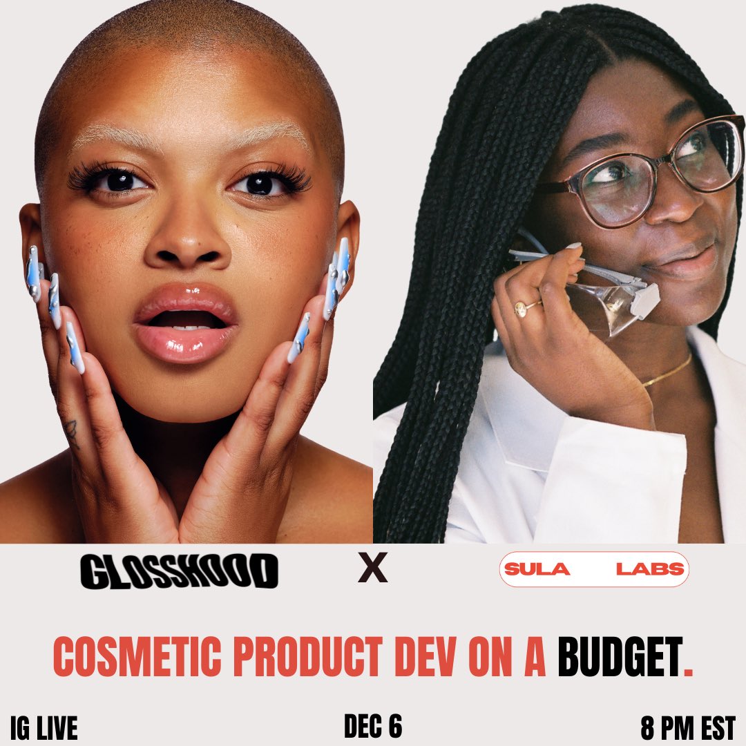 SULA LABS INC. (@sulalabs) on Twitter photo Tune in today at 8pm EST on IG live with CEO Sienna Brown (<a href="/ItsJewsie/">Sienna</a>) from Glosshood (Sephora Accelerate ‘23 awardee) and AJ from SULA LABS discussing product dev on a budget + leveraging beauty accelerator programs for product dev. 💄
Find us at @/glosshood and @/sula.labs on Tune in today at 8pm EST on IG live with CEO Sienna Brown (<a href="/ItsJewsie/">Sienna</a>) from Glosshood (Sephora Accelerate ‘23 awardee) and AJ from SULA LABS discussing product dev on a budget + leveraging beauty accelerator programs for product dev. 💄
Find us at @/glosshood and @/sula.labs on