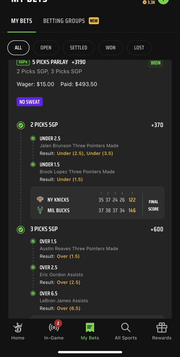 CarafaJosh's tweet photo. NBA advice: 
Find easy alternate point lines that are close to the original (Beasley was at 13.5 at +100, at 15+ i got him at close to +200….) 

Make lottos and 🙏🏽 https://t.co/KZZiQZ3MzO