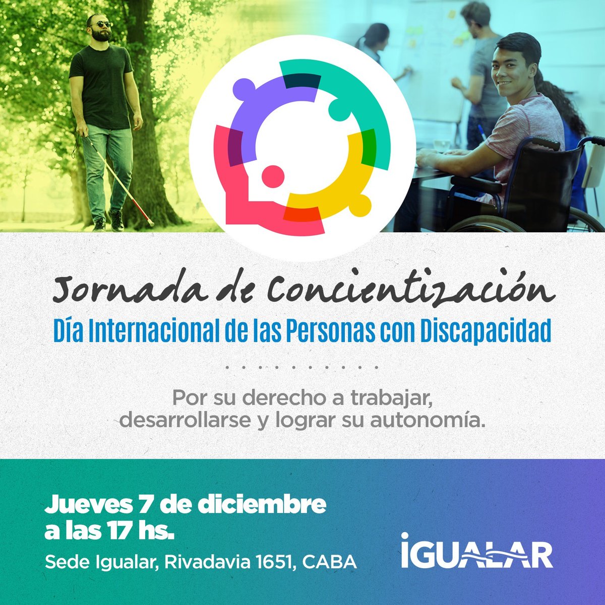 igualarquilmes's tweet photo. En el marco del *Día internacional de las Personas con Discapacidad* realizaremos una jornada de concientización en torno a la inclusión y la discapacidad. 

Trae tu mate 🧉 

📍 Av. Rivadavia 1651. CABA

🗓️ Jueves 7 de diciembre

⏰ 17hs. 

Te esperamos !! 🤗 https://t.co/xTe8m2KP5S