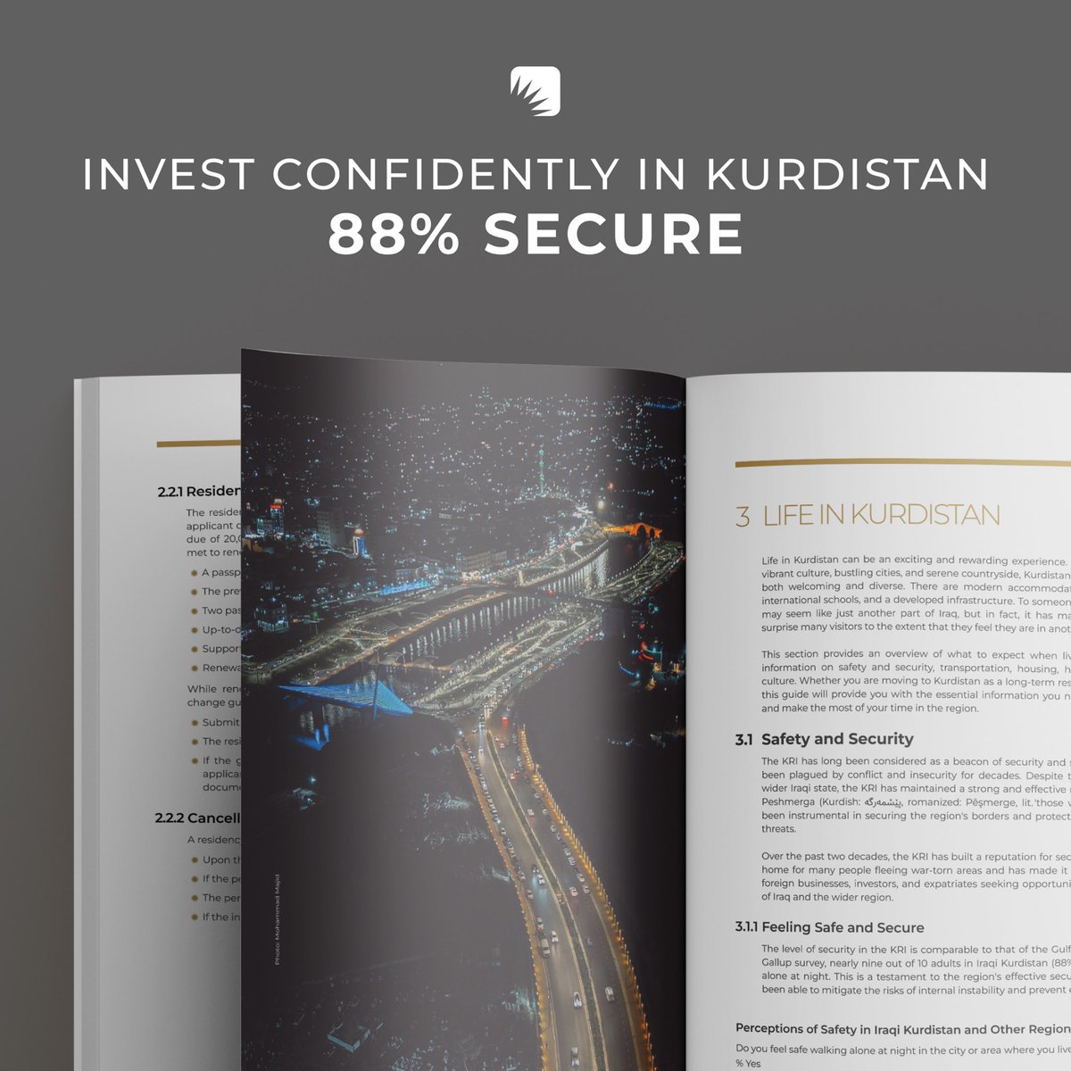 InvestKRI's tweet photo. With a remarkable 88% safety rate, Kurdistan creates a peaceful and secure atmosphere for both residents and visitors. The Regions low crime rates ensure a stable foundation for a cohesive life and work experience.
Read More: https://t.co/EVDmfhNte2
#InvestInKRI #YourGatewayForInvestment #investkurdistan #StrongerKurdistan