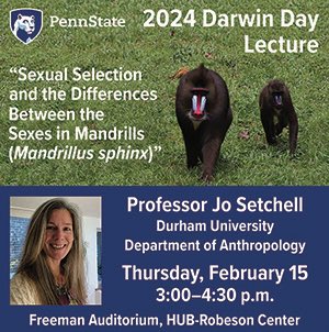 CHED and the Huck Institutes are thrilled to announce our 2024 Darwin Day Lecture will be given by Prof. Jo Setchell!
Save the date February 15
