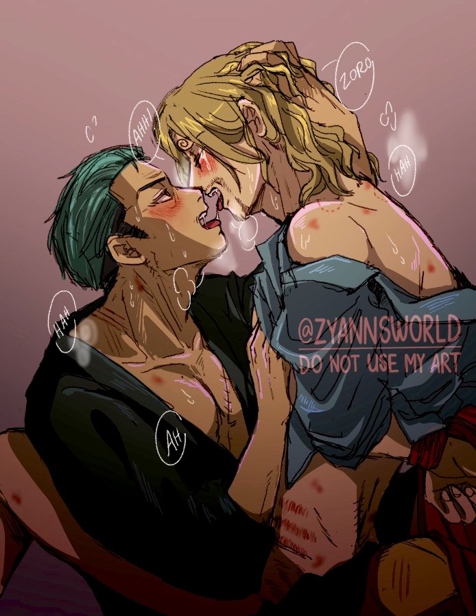 Warning: ⚠️ 🌶️ 40s ZoSan 🔞

A match after the meal 🍽️ 
#zosan #ZoroxSanji #โซซัน