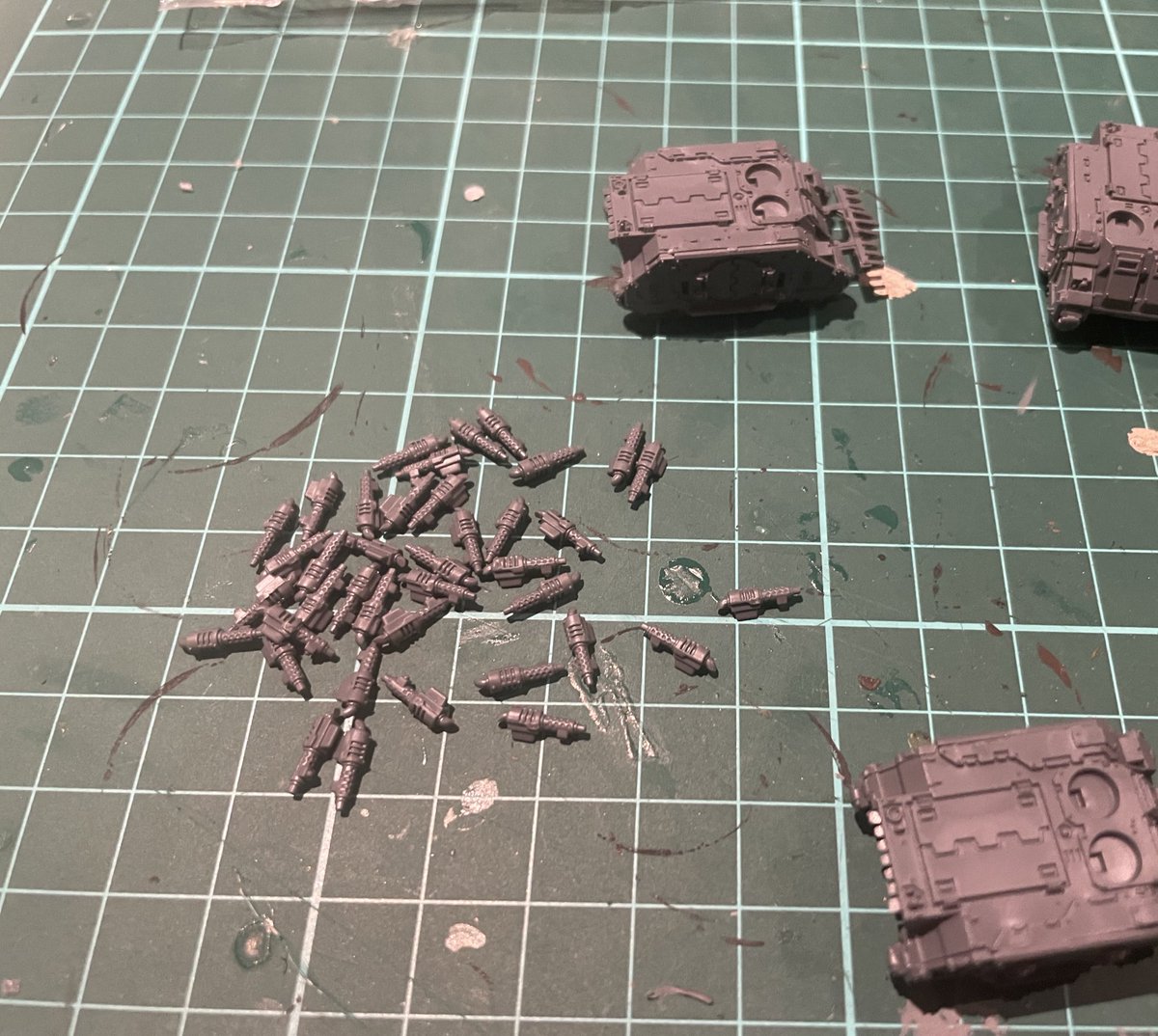 talkheresy's tweet photo. What’s up babe? You haven’t touched your 40 individual Rhino exhausts that you need to clean and glue https://t.co/l1vzveG1xm