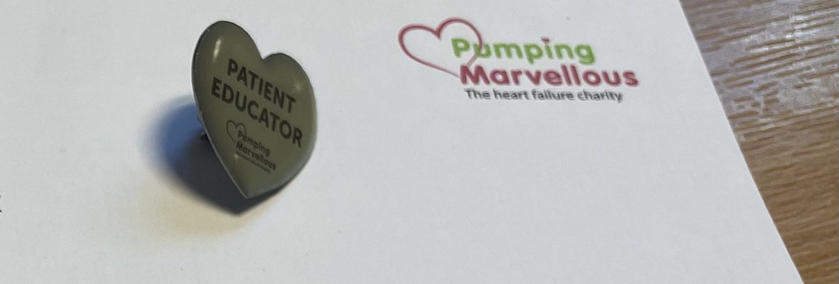 Two lovely things today which go together nicely. A kind letter and badge from @pumpinghearts Thank you 🙏🏻 I will wear with pride 🤩 Also lovely patient feedback for our @RoyalDevonNHS NDDH heart failure team on @careopinion #CNSValue 
#BeatHF @justine_aggett