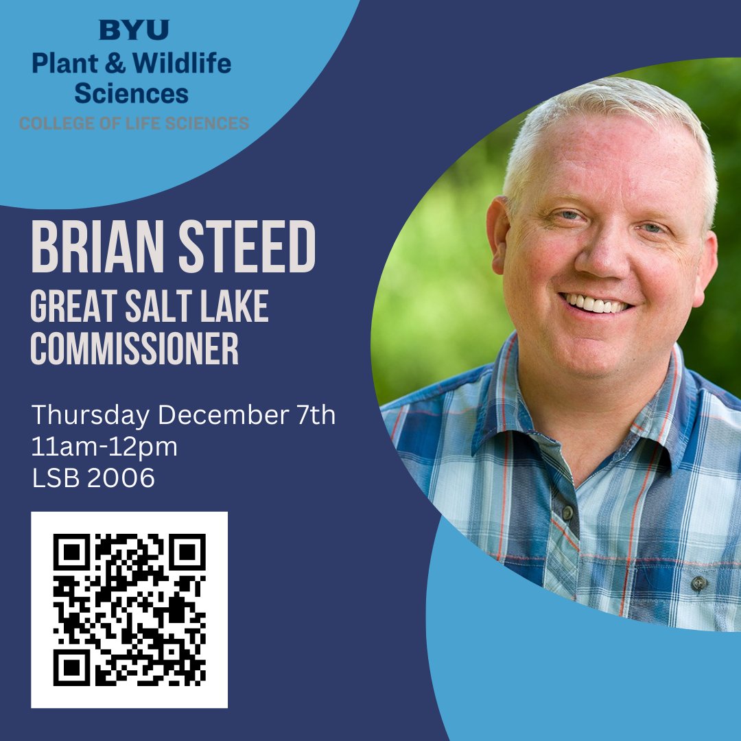 thermokarst's tweet photo. We are so honored to learn from Great Salt Lake Commissioner Brian Steed tomorrow @BYU.

Join us at 11 to discuss one of the most important challenges and opportunities for Utah.

#utleg #utpol #GreatSaltLake @UniverseBYU @byulifesciences https://t.co/KWBHwfja11