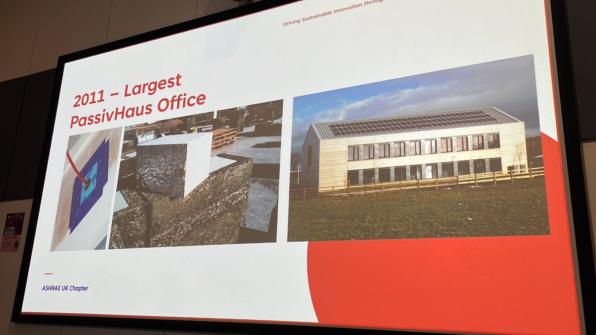 A really enjoyable presentation from the always entertaining Matt Wrate of @ChordConsult - Driving Sustainable Innovation through Multi-disciplinary Collaboration. Topics included the innovative @cpmgArchitects designed #Passivhaus office in Leicester