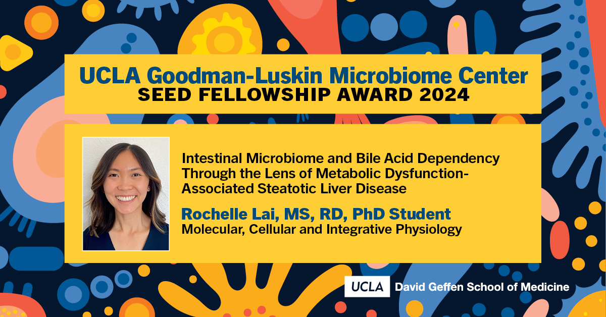 UCLA Gastroenterology and Hepatology (@uclagihep) on Twitter photo 🏆#UCLAMicrobiome Center Seed Fellowship Award 2024
Intestinal #Microbiome & Bile Acid Dependency Through the Lens of Metabolic Dysfunction-Associated Steatotic #Liver Disease
🌟Rochelle Lai, MS, RD, PhD Student, <a href="/uclamcip/">UCLA Molecular, Cellular & Integrative Physiology</a>
👤Mentor: <a href="/TarlingVallim/">The Tarling-Vallim Lab</a>
👉bit.ly/41dd61g 🏆#UCLAMicrobiome Center Seed Fellowship Award 2024
Intestinal #Microbiome & Bile Acid Dependency Through the Lens of Metabolic Dysfunction-Associated Steatotic #Liver Disease
🌟Rochelle Lai, MS, RD, PhD Student, <a href="/uclamcip/">UCLA Molecular, Cellular & Integrative Physiology</a>
👤Mentor: <a href="/TarlingVallim/">The Tarling-Vallim Lab</a>
👉bit.ly/41dd61g