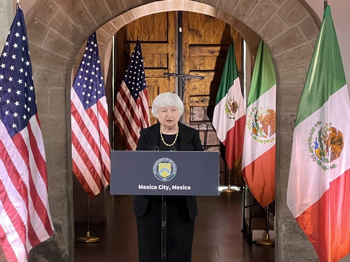 .@SecYellen in #Mexico announcing actions to combat the illicit trade of fentanyl “More people in the U.S. aged 18-49 die from fentanyl than from any other cause…I am announcing that #OFAC is designating 15 individuals & 2 entities affiliated with the Beltrán Leyva Org.” #CDMX