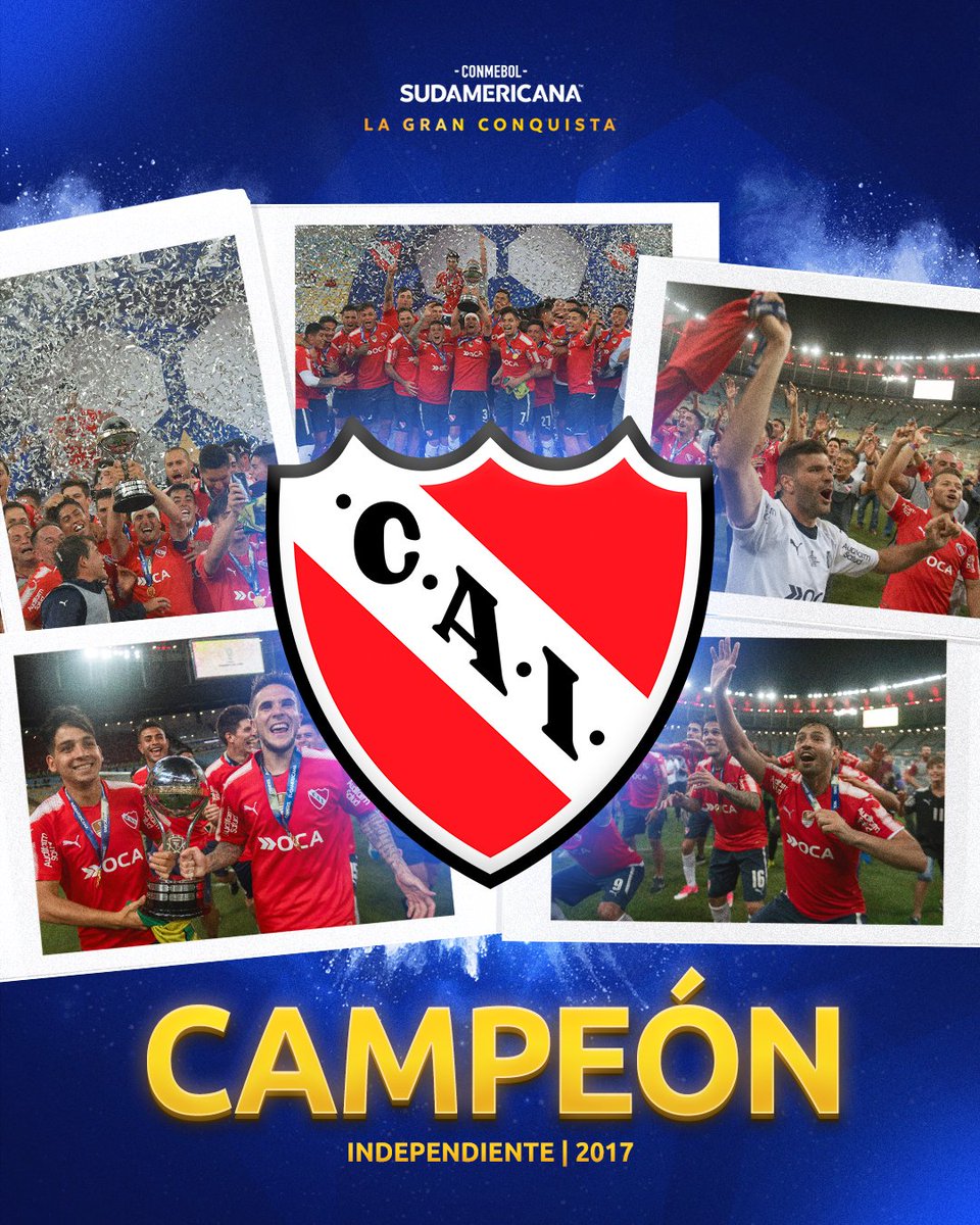 Sudamericana's tweet photo. 🏟️👹🏆 Campeón en el Maracaná: un día como hoy, @Independiente alzaba su segunda CONMEBOL #Sudamericana. 

#LaGranConquista https://t.co/TA6VDoRxy8